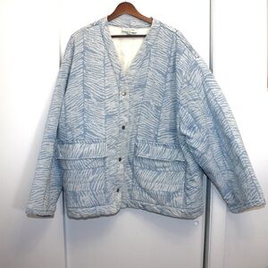 Rachel Comey Blue Long Sleeves V Neck Button Up Women's Jacket Size 3X